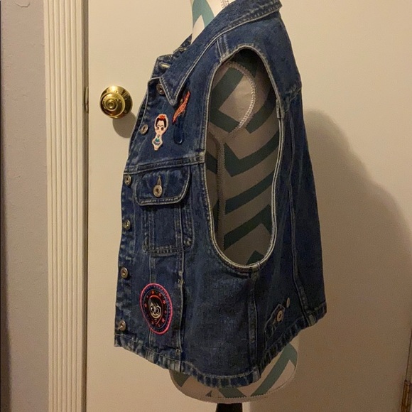 Vintage Liz Claiborne Upcycled Disney Pixar Coco Patch Vest - Picture 9 of 12